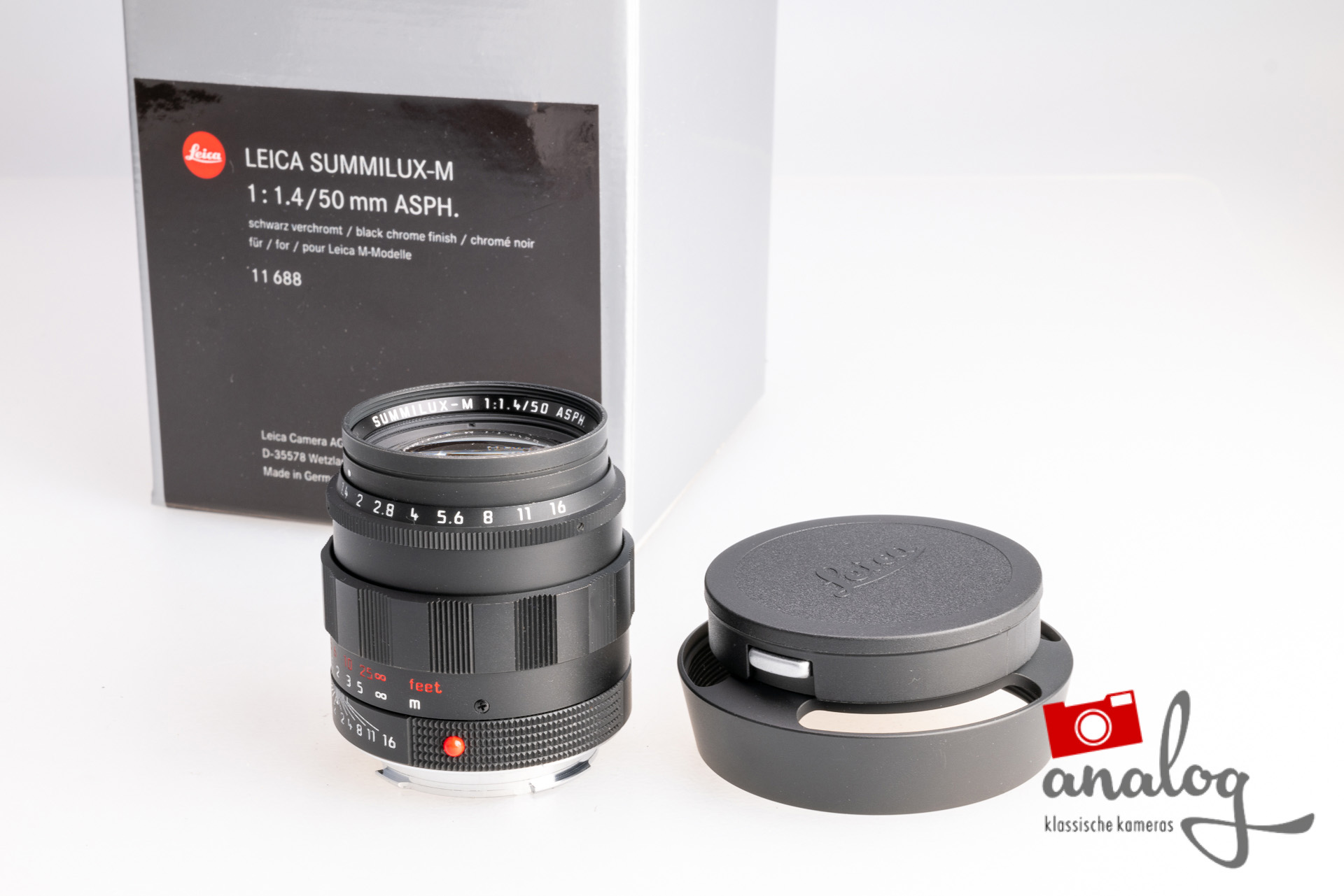 Leica Summilux-M 50mm 1.4 - Retro Style - schwarz verchromt - 11688 - aktueller Leica Service